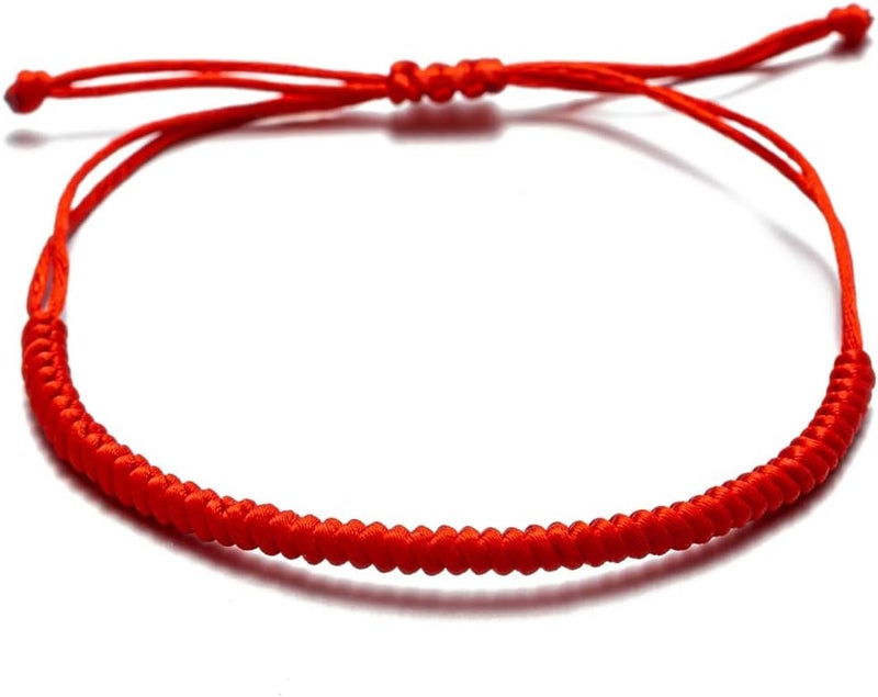 kelistom Handmade String Bracelet for Women Men Simple Red Black Braided Adjustable Charm Bracelets Minimalist Jewelry - Image 1